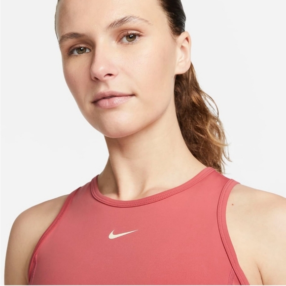 Nike- Pro Dri-Fit Womens Cropped Training Tank(Sea Coral/Coconut Milk) - Picture 3 of 5